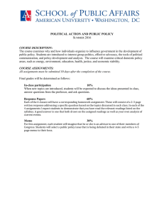 POLITICAL ACTION AND PUBLIC POLICY S 2016