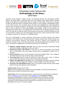 Anthropology on the Move...  Anthropology in London Conference 2015 Call for Papers