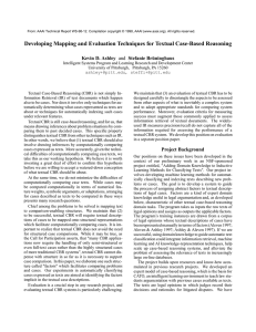 Developing Mapping and Evaluation Techniques for Textual Case-Based Reasoning