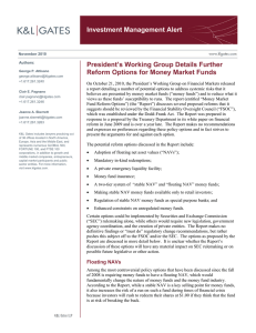 Investment Management Alert President’s Working Group Details Further
