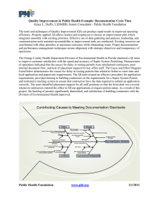 Quality Improvement in Public Health Example: Documentation Cycle Time