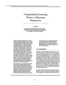 Computational Learning Theory: A Bayesian Perspective