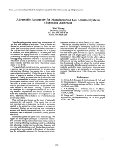 Adjustable Autonomy  for  Manufacturing Cell  Control  Systems