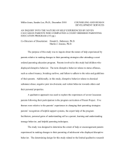 Miller-Jones, Sandra Lee, Ph.D., December 2010 COUNSELING AND HUMAN DEVELOPMENT SERVICES