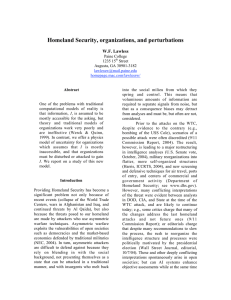 Homeland Security, organizations, and perturbations W.F. Lawless