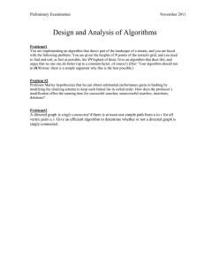 Design and Analysis of Algorithms Preliminary Examination  November 2011