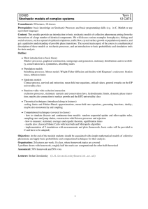 CO905 Term 2 12 CATS Stochastic models of complex systems