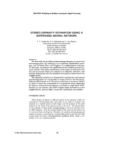 A STEREO-DISPARITY ESTIMATION USING SUPERVISED NEURAL NETWORK IEEE