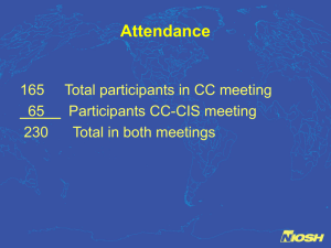 Attendance 165 Total participants in CC meeting _65__ Participants CC-CIS meeting