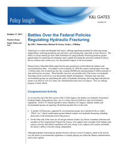 Battles Over the Federal Policies Regulating Hydraulic Fracturing