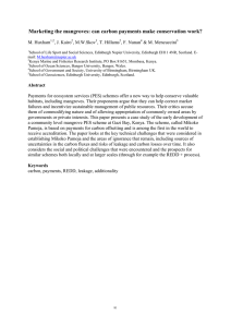 Marketing the mangroves: can carbon payments make conservation work?  M. Huxham