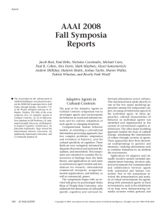 AAAI 2008 Fall Symposia Reports