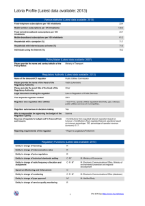 Latvia Profile (Latest data available: 2013)