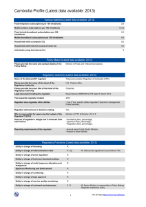 Cambodia Profile (Latest data available: 2013)