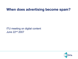 When does advertising become spam? ITU meeting on digital content June 22 2007