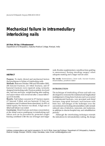 Mechanical failure in intramedullary interlocking nails