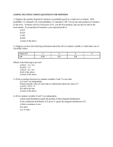 SAMPLE MULTIPLE CHOICE QUESTIONS FOR MIDTERM