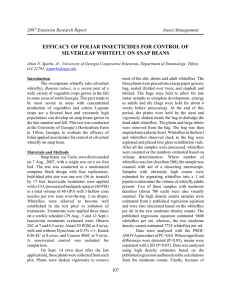 EFFICACY OF FOLIAR INSECTICIDES FOR CONTROL OF 2007 Extension Research Report