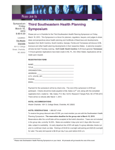 Third Southeastern Health Planning Symposium Friday March 19,