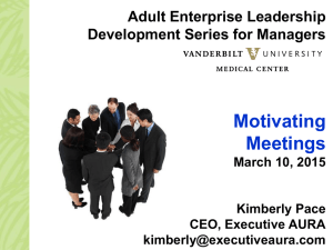 Motivating Meetings Adult Enterprise Leadership Development Series for Managers