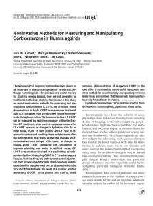 Noninvasive Methods for Measuring and Manipulating Corticosterone in Hummingbirds Sara M. Hiebert,