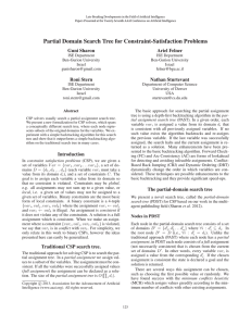 Partial Domain Search Tree for Constraint-Satisfaction Problems Guni Sharon Ariel Felner