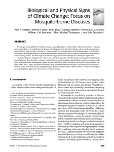 Biological and Physical Signs of Climate Change: Focus on Mosquito-borne Diseases