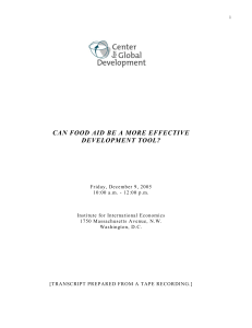 CAN FOOD AID BE A MORE EFFECTIVE DEVELOPMENT TOOL?