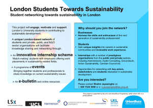 London Students Towards Sustainability Student networking towards sustainability in London
