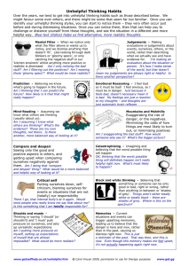Unhelpful Thinking Habits: A CBT Worksheet
