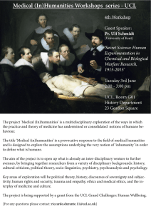 Medical (In)Humanities Workshops  series - UCL