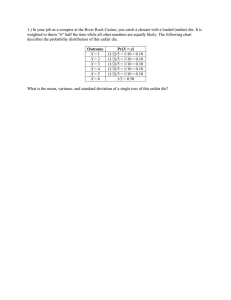 Probability Problems: Mean, Variance, Expected Value