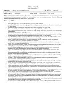 PANOLA COLLEGE JOB DESCRIPTION JOB TITLE: FLSA status: