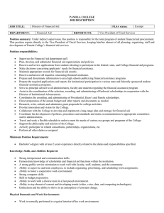 PANOLA COLLEGE JOB DESCRIPTION JOB TITLE: FLSA status: