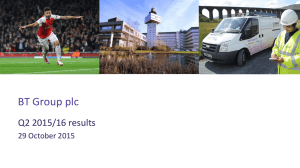 BT Group plc Q2 2015/16 results 29 October 2015