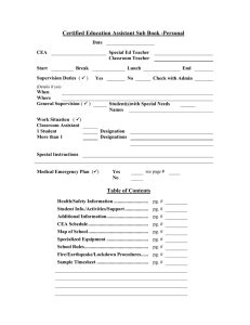 Certified Education Assistant Sub Book -Personal