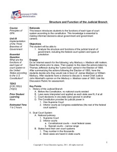 Structure and Function of the Judicial Branch