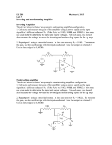 EE 210 October 6, 2015 Lab 7 Inverting and non-Inverting Amplifier
