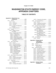 WA Energy Code: Default Heat Loss & Load Values (Appendix)