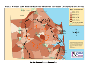 Map 2.  Census 2000 Median Household Incomes in Sussex... Median Household Income