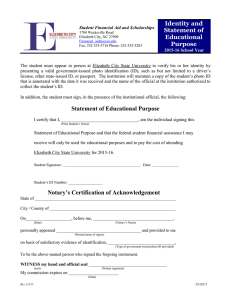 Identity and Statement of Educational Purpose