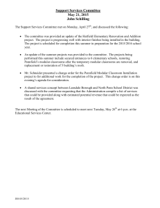 Support Services Committee May 21, 2015 John Schilling