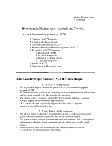 Hypothalamic/Pituitary Axis:  Adrenals and Thyroid