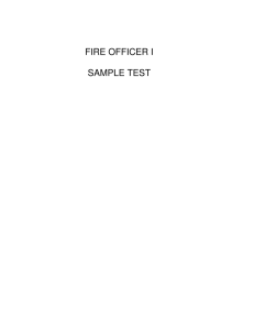 FIRE OFFICER I SAMPLE TEST