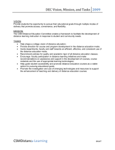 DEC Vision, Mission, and Tasks 2009 VISION