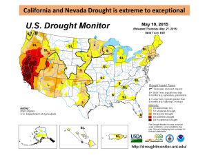 California and Nevada Drought is extreme to exceptional