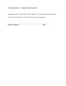 Tax Filing Statement – Attachment to IRS Form W-4