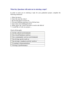 What Key Questions will assist me in selecting a topic?