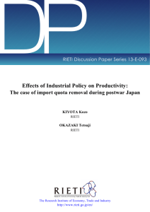 DP Effects of Industrial Policy on Productivity: RIETI Discussion Paper Series 13-E-093