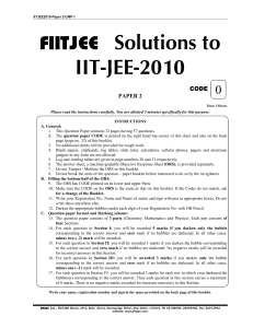 IIT-JEE 2010 Paper 2 Solutions: Chemistry, Math, Physics
